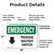 Signmission Electrical Propane Shutoff Switch With Symbol Emergency Sign, Plastic, 18in W x 12in L, 2PK OS-2PACK-EM-P-1218-L-10291 - alternate 7